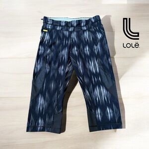 Lolë, Womens Run Capris Leggings, Small, Black & Gray 🏃‍♀️‍➡️